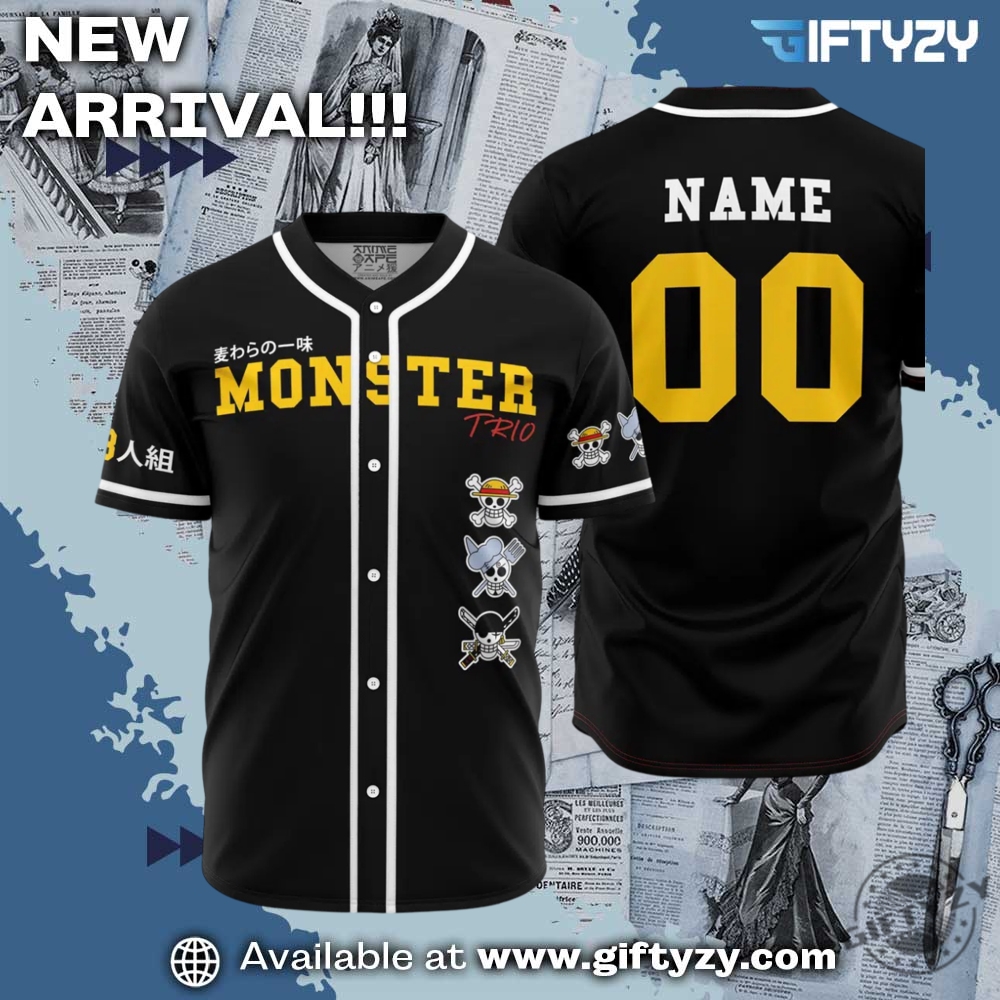 Monster Trio One Piece Anime Personalized Baseball Jersey 6 monster trio one piece anime Personalized Baseball Jersey