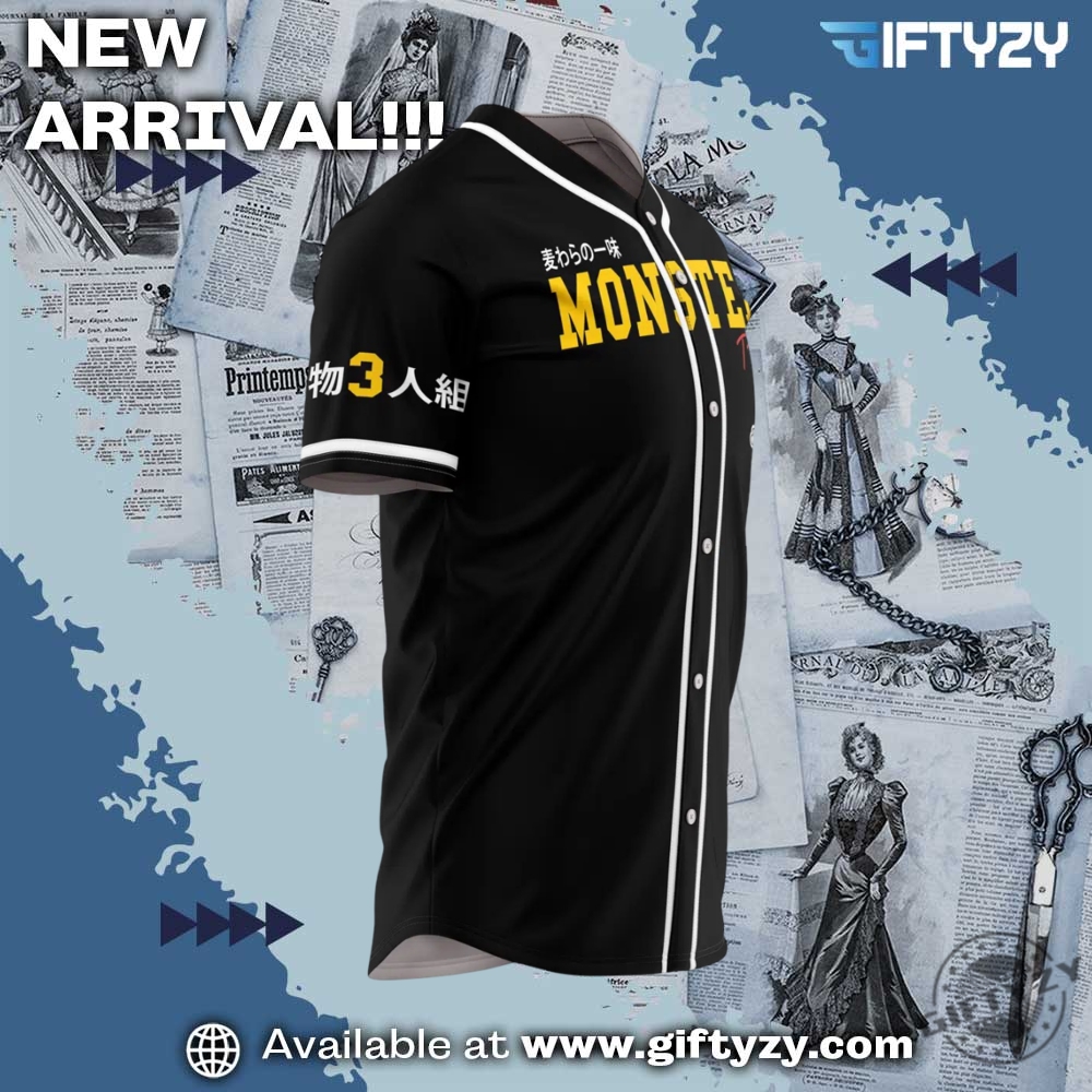 Monster Trio One Piece Anime Personalized Baseball Jersey 7 monster trio one piece anime Personalized Baseball Jersey