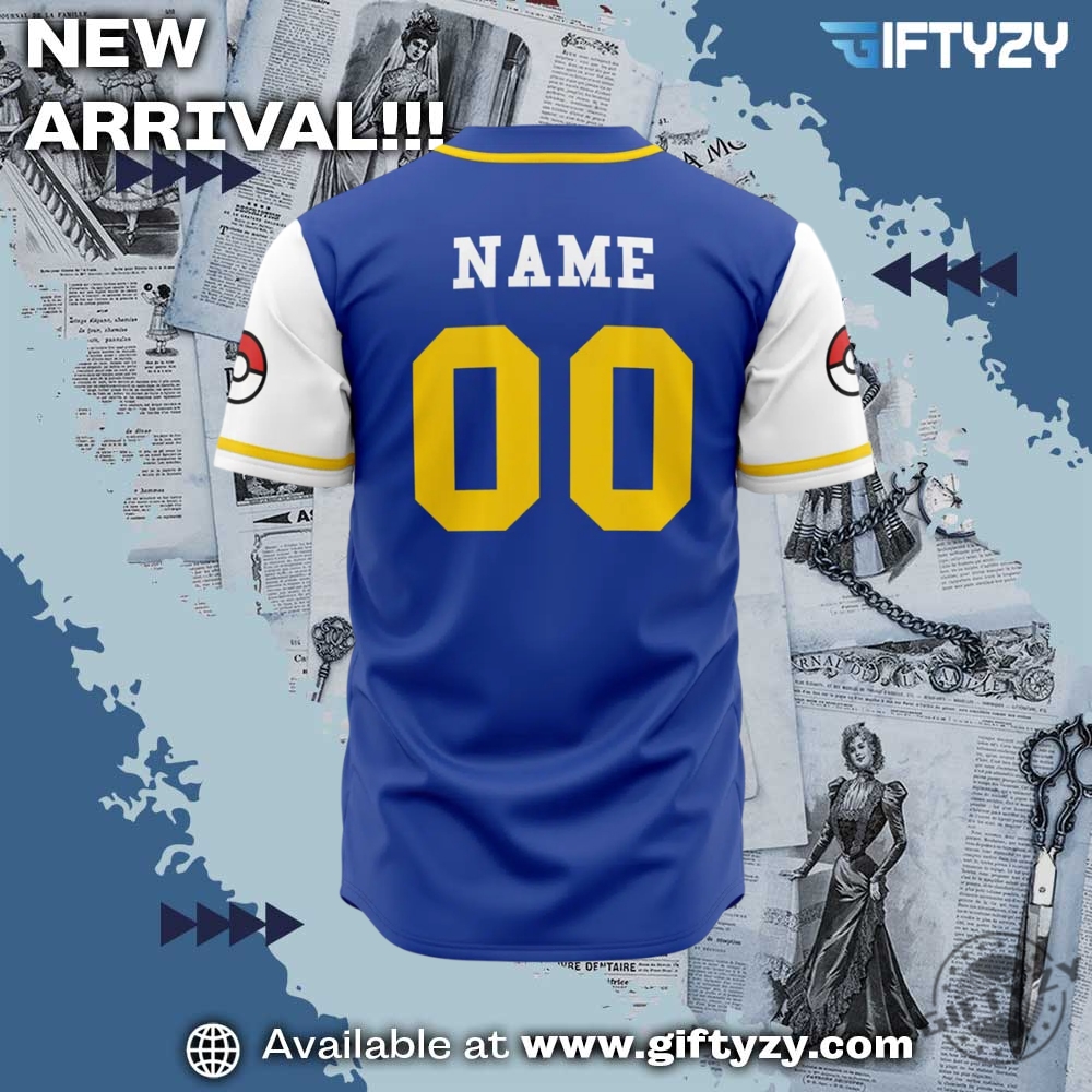 NFL, anime Jersey gift for fan 26 Kanto Trainer Pokemon Personalized Baseball Jersey