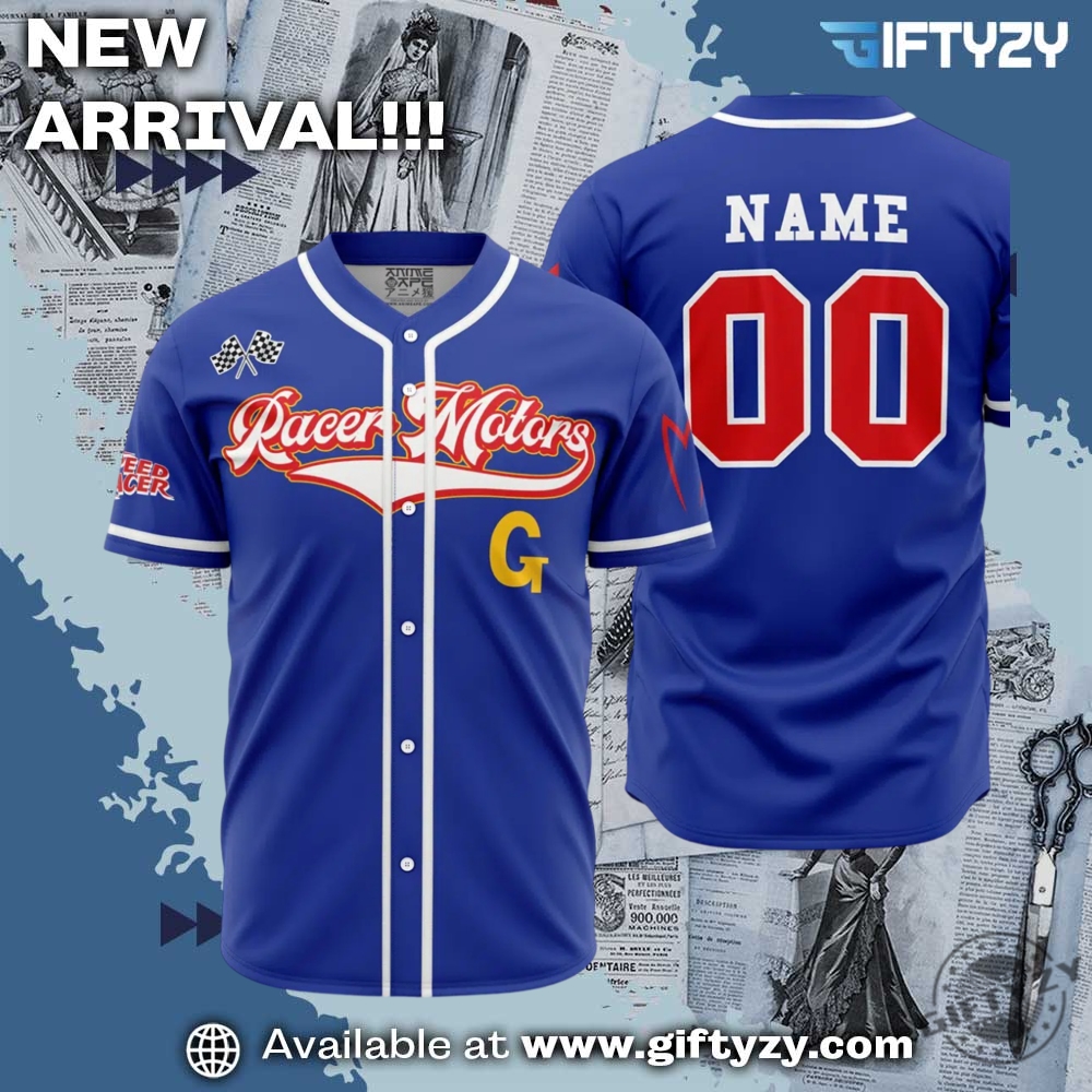 Racer Motors Speed Personalized Baseball Jersey 6 Racer Motors Speed Personalized Baseball Jersey