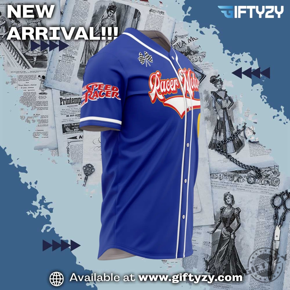 Racer Motors Speed Personalized Baseball Jersey 7 Racer Motors Speed Personalized Baseball Jersey