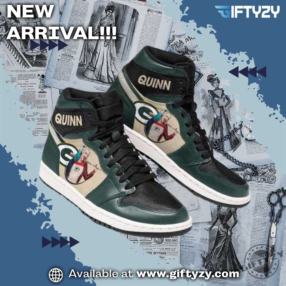 Shoes for fan NFL and NBA 7 Green Bay Packers Nfl X Harley Quinn Jd1 Boot Sneakers Shoes