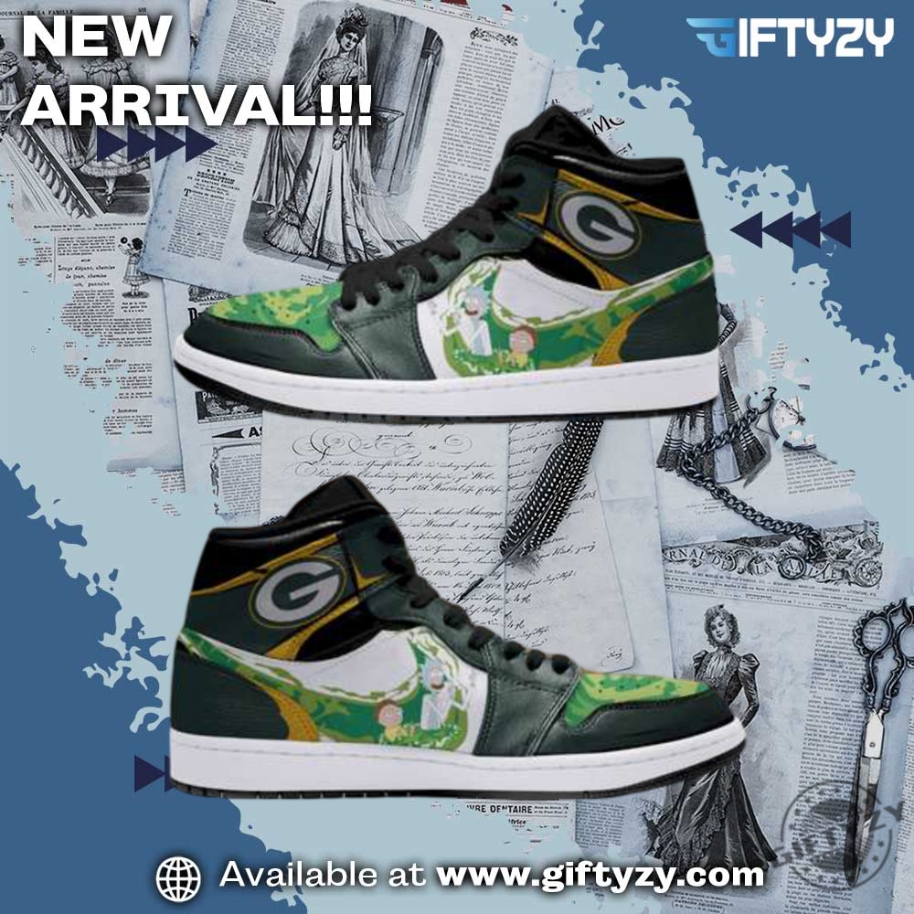 Shoes for fan NFL and NBA 9 Green Bay Packers Nfl X Rick And Morty Jd1 Boot Sneakers Shoes
