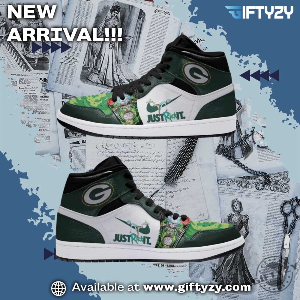 Shoes for fan NFL and NBA 10 Rick And Morty Movie X Nfl Green Bay Packers Jd1 Boot Sneakers Shoes