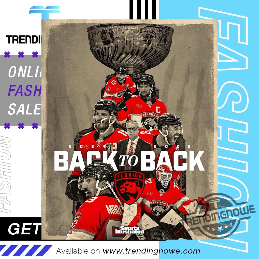 "Celebrate the Panthers: 2025 Stanley Cup Champions Gear and Apparel" 3 Florida Panthers Nhl Stanley Cup 2025 Champions Back To Back Poster