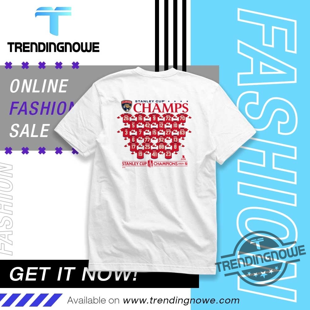 "Celebrate the Panthers: 2025 Stanley Cup Champions Gear and Apparel" 10 Florida Panthers 2025 Stanley Cup Champions Jersey Roster Shirt