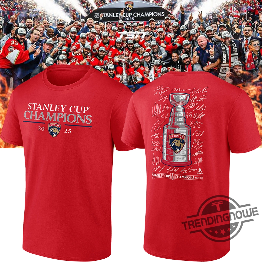 "Celebrate the Panthers: 2025 Stanley Cup Champions Gear and Apparel" 11 Florida Panthers 2025 Stanley Cup Champions Signature Roster Shirt