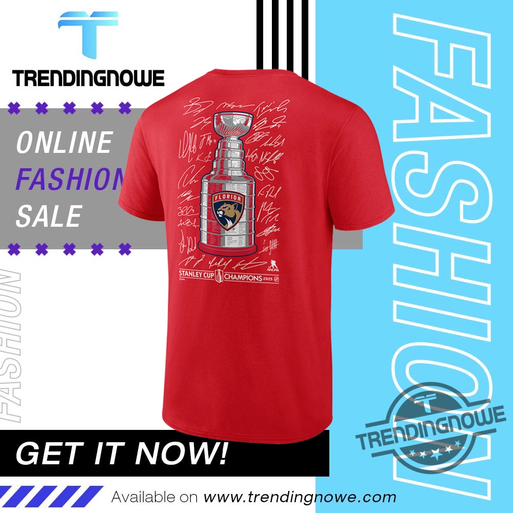 Florida Panthers 2025 Stanley Cup Champions Signature Roster Shirt 8 Florida Panthers 2025 Stanley Cup Champions Signature Roster Shirt