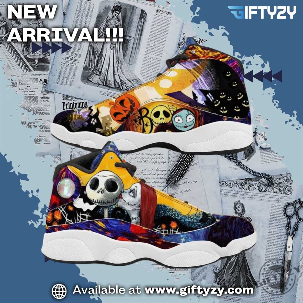 Air Jodan J13 Sneaker Shoes For Everyone 10 Jack Skellington And Sally Air Jodan J13 Sneaker Shoes