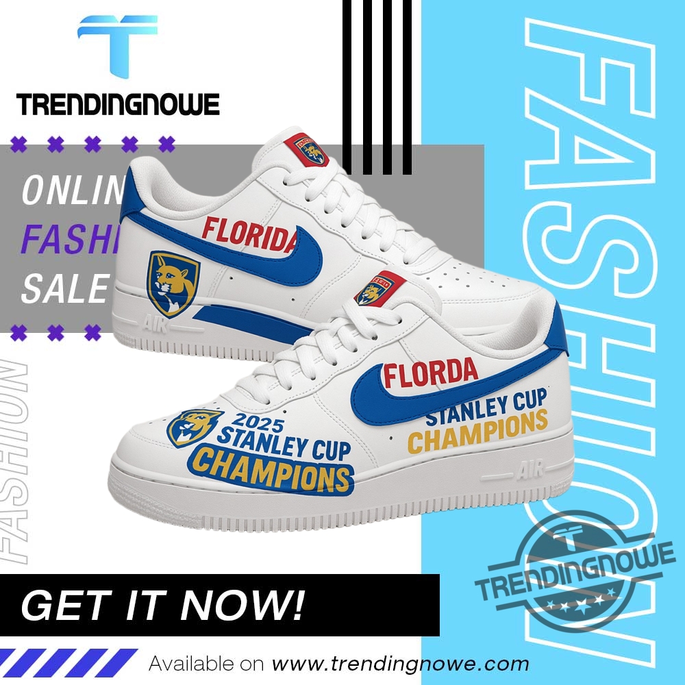 "Shop 2025 Florida Panthers Champions Jerseys & Custom Air Force 1s" 5 Florida Panthers 2025 Champions Air Force 1 Sneakers