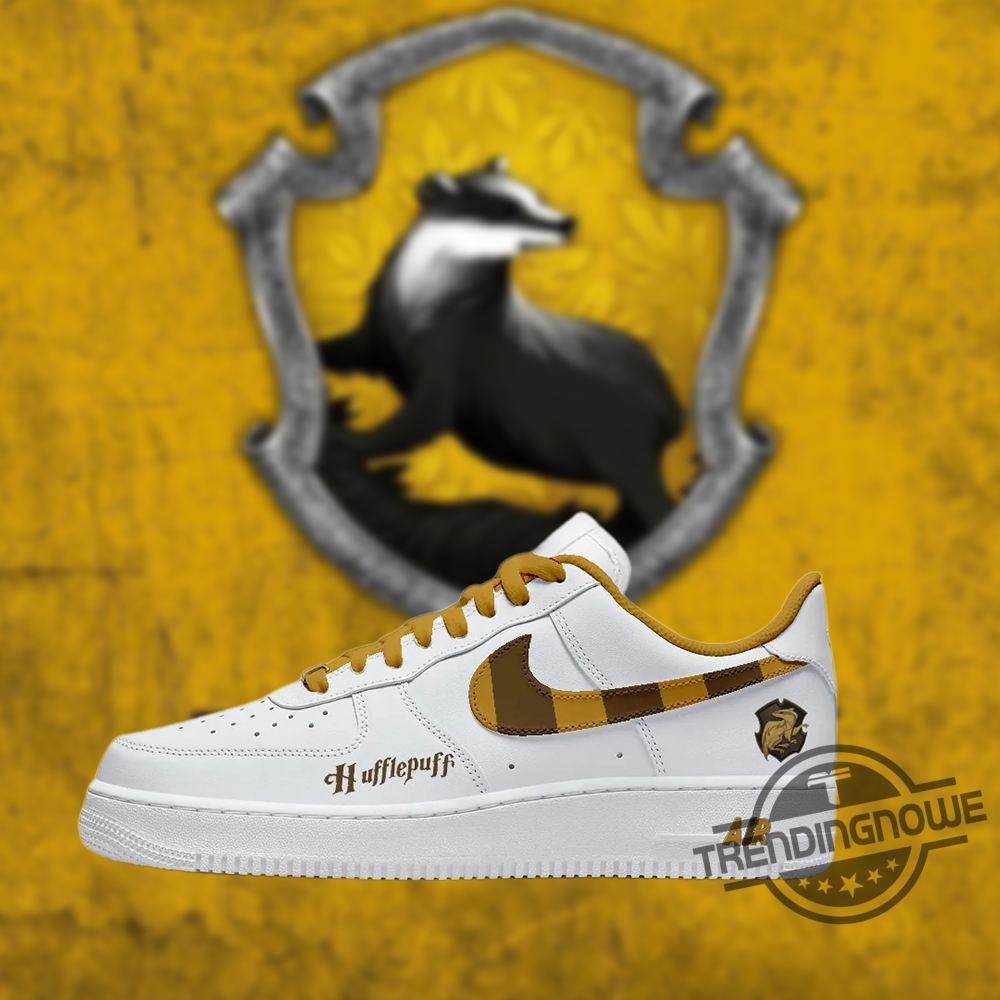 "Shop 2025 Florida Panthers Champions Jerseys & Custom Air Force 1s" 13 Harry Potter Hufflepuff White Nike Air Force 1 Sneakers