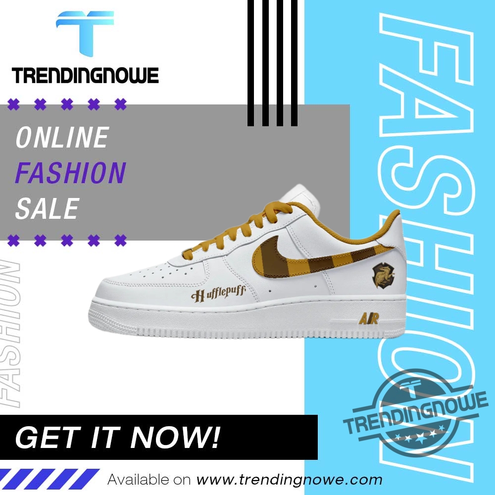 Harry Potter Hufflepuff White Nike Air Force 1 Sneakers 7 HARRY POTTER HUFFLEPUFF WHITE NIKE AIR FORCE 1 SNEAKERS