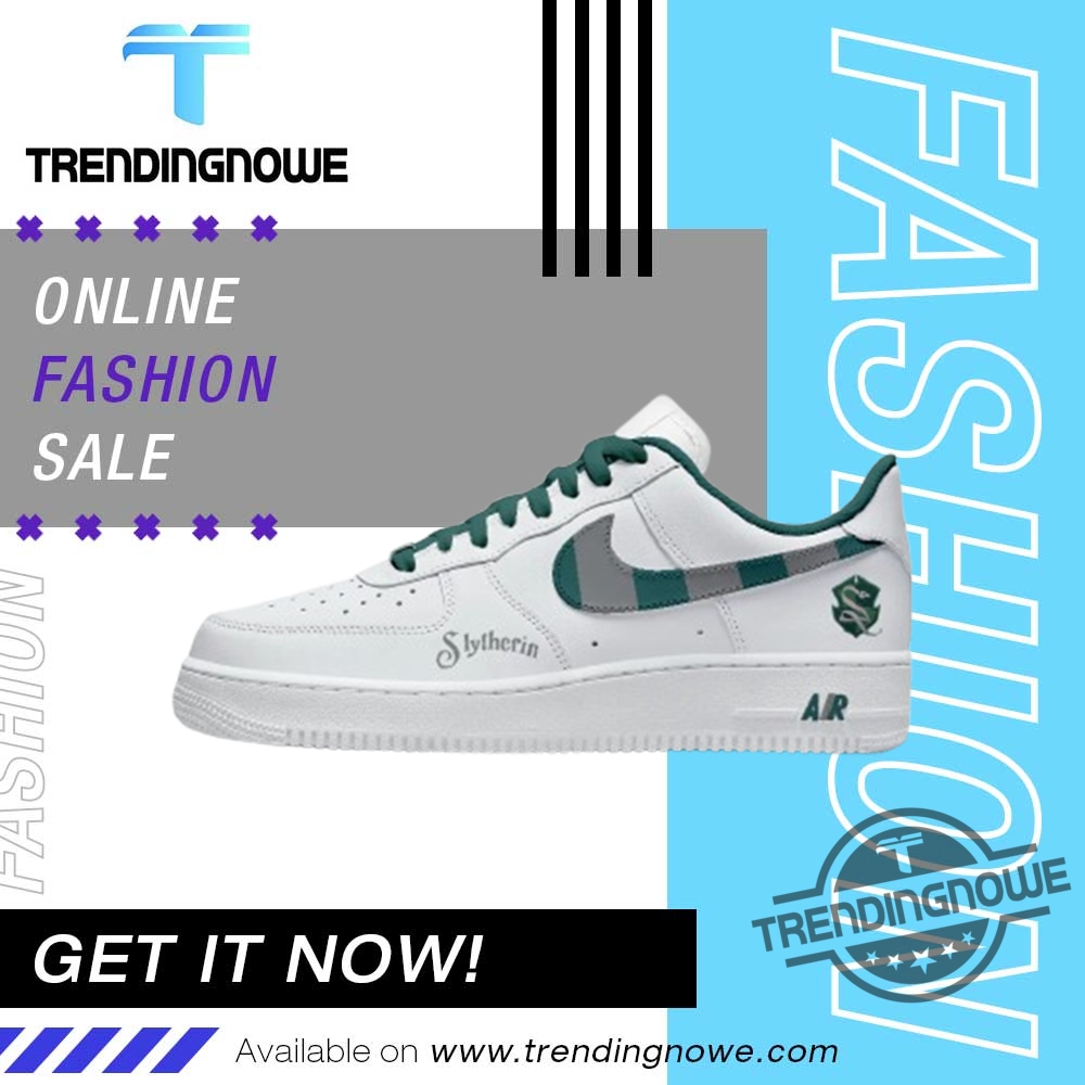 Harry Potter Slytherin White Nike Air Force 1 Sneakers 7 HARRY POTTER SLYTHERIN WHITE NIKE AIR FORCE 1 SNEAKERS