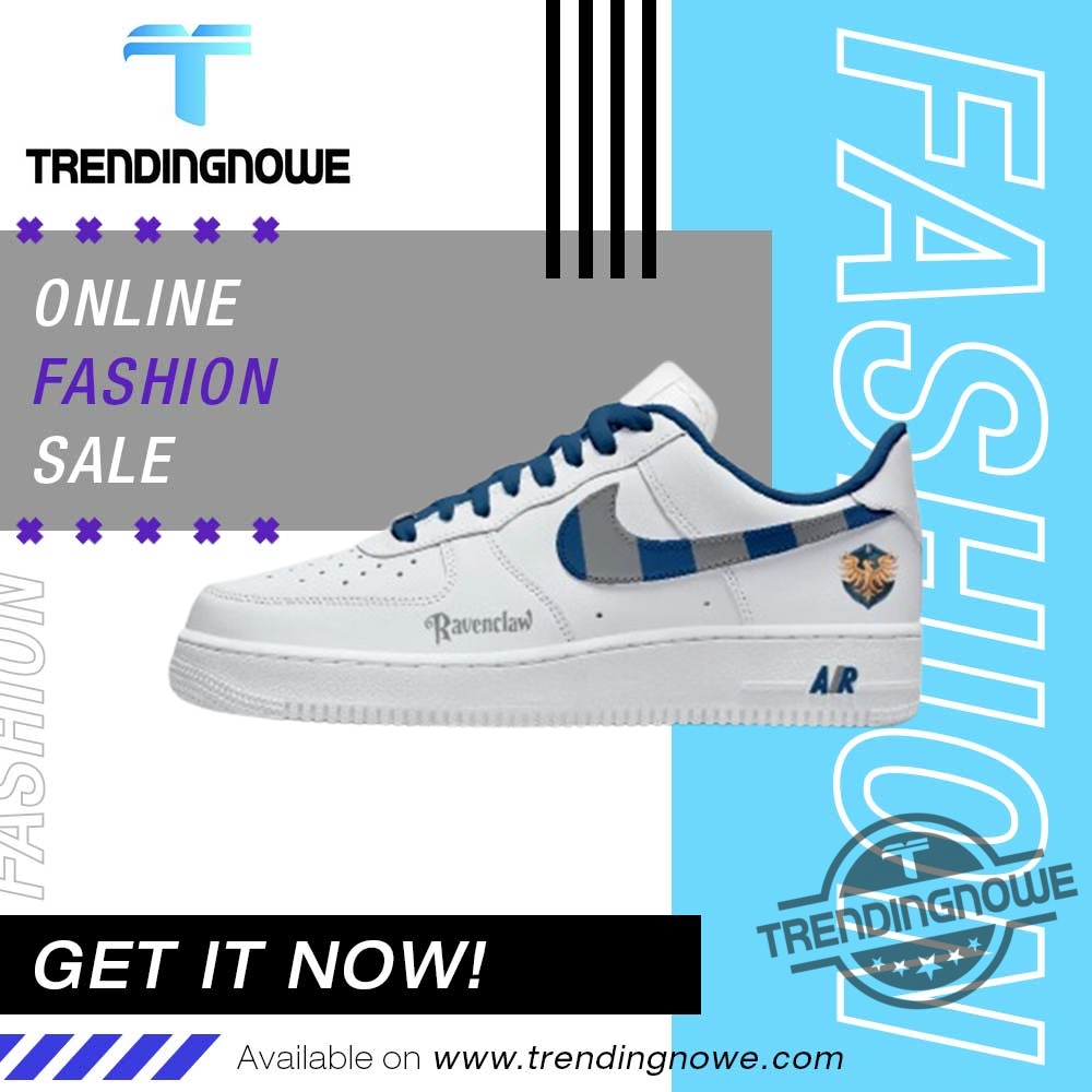 Harry Potter Ravenclaw White Nike Air Force 1 Sneakers 7 HARRY POTTER RAVENCLAW WHITE NIKE AIR FORCE 1 SNEAKERS