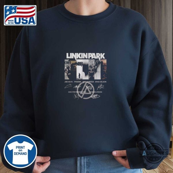 linkin park logo and signatures shirt