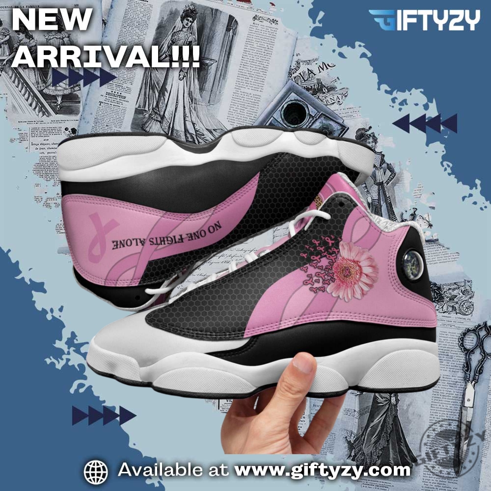Air Jodan J13 Sneaker Shoes For Everyone 26 Breast Cancer Awareness Daisy Flower Pink Ribbon Rainbow Air Jordan Jd13 Sneakers Shoes