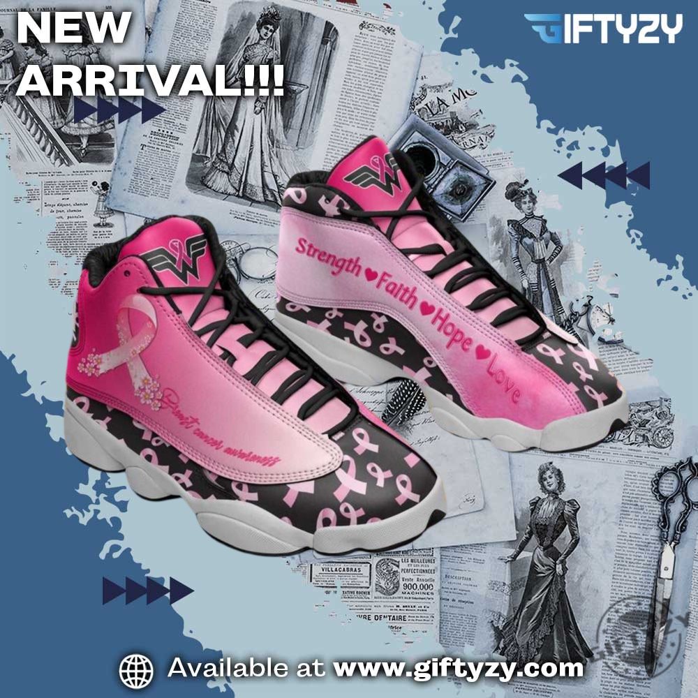 Air Jodan J13 Sneaker Shoes For Everyone 28 Breast Cancer Awareness Warrior Fight Pink Ribbon Air Jd13 Shoes