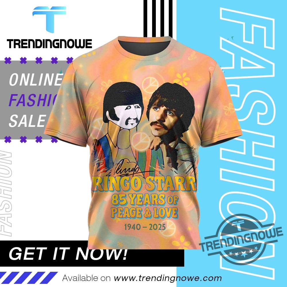 "Unique Crocs and Jerseys: Celebrate in Style with Iconic Apparel" 4 Ringo Starr 85 Years Of Peace And Love Shirt