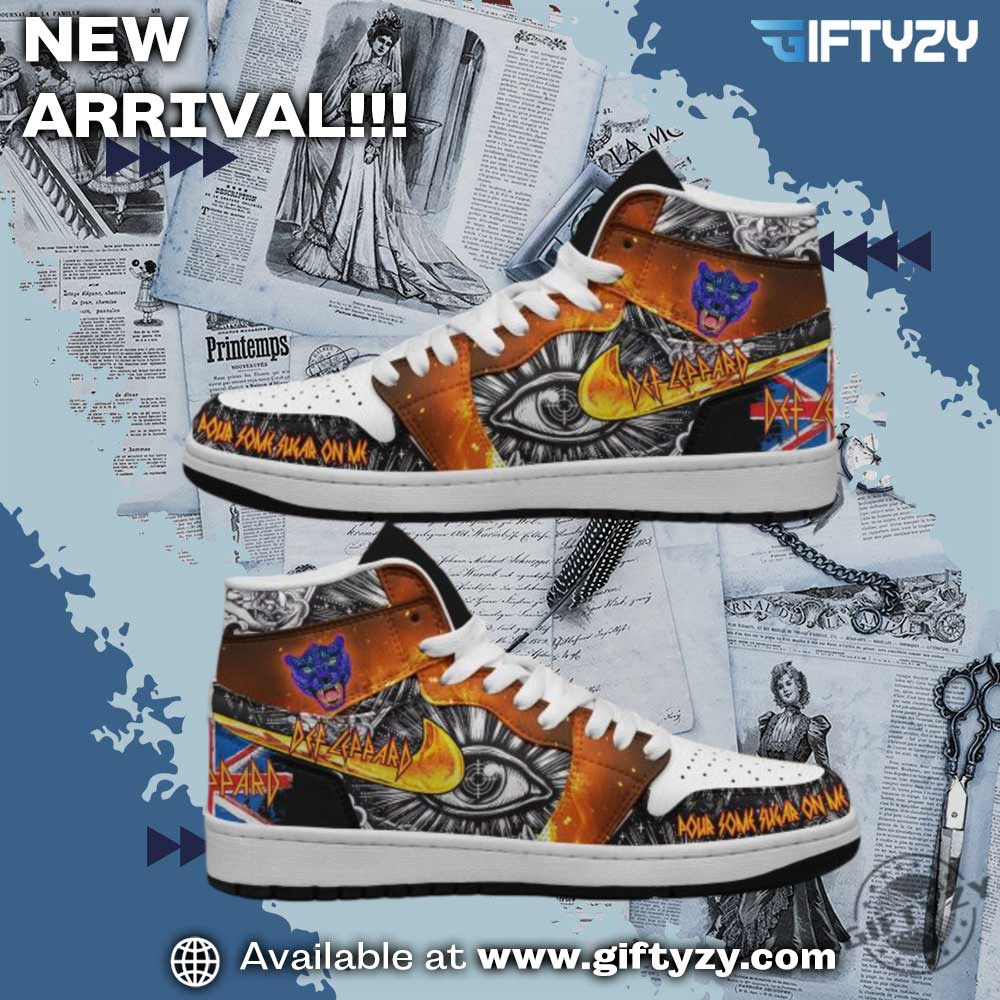 America Sneakers Shoes 17 Def Leppard Music Pour Some Sugar On Me Air Jordan 1 Shoes