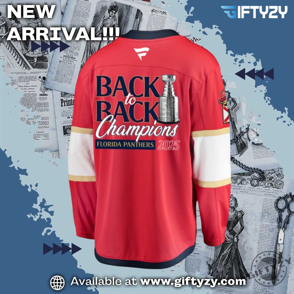 Florida Panthers Champion Nhl Stanley Cup 2025 3D Jersey 4 Florida Panthers Champion NHL Stanley Cup 2025 3D Jersey