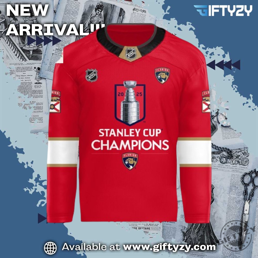 Florida Panthers Stanley Cup Champions 2025 Special Edition Hockey Jersey 4 Florida Panthers Stanley Cup Champions 2025 Special Edition Hockey Jersey