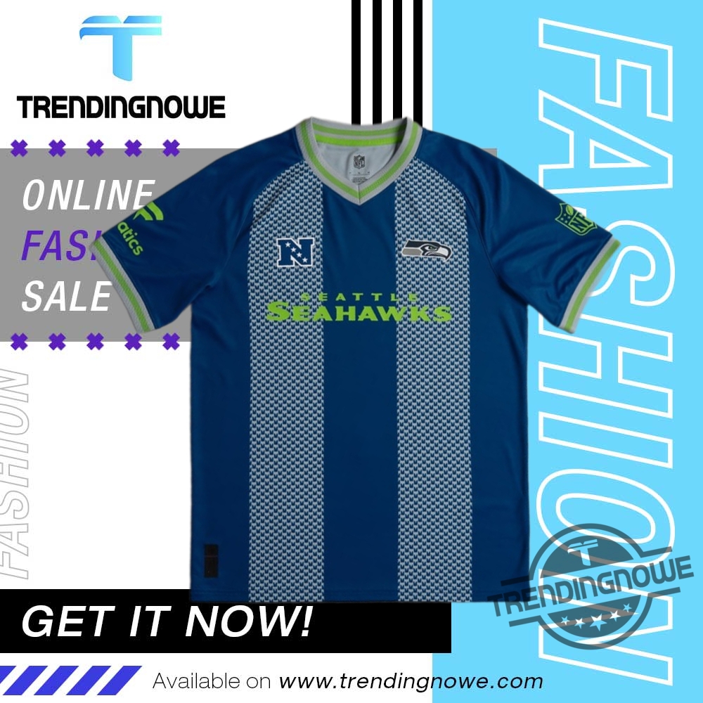 Nfl Fanatics Seattle Seahawks Football Meets Football Soccer Jersey 5 NFL Fanatics Seattle Seahawks Football Meets Football Soccer Jersey