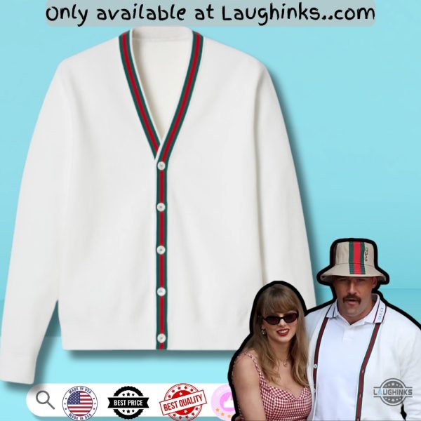 travis kelce gucci full printed cardigan replica in us open 2024 event