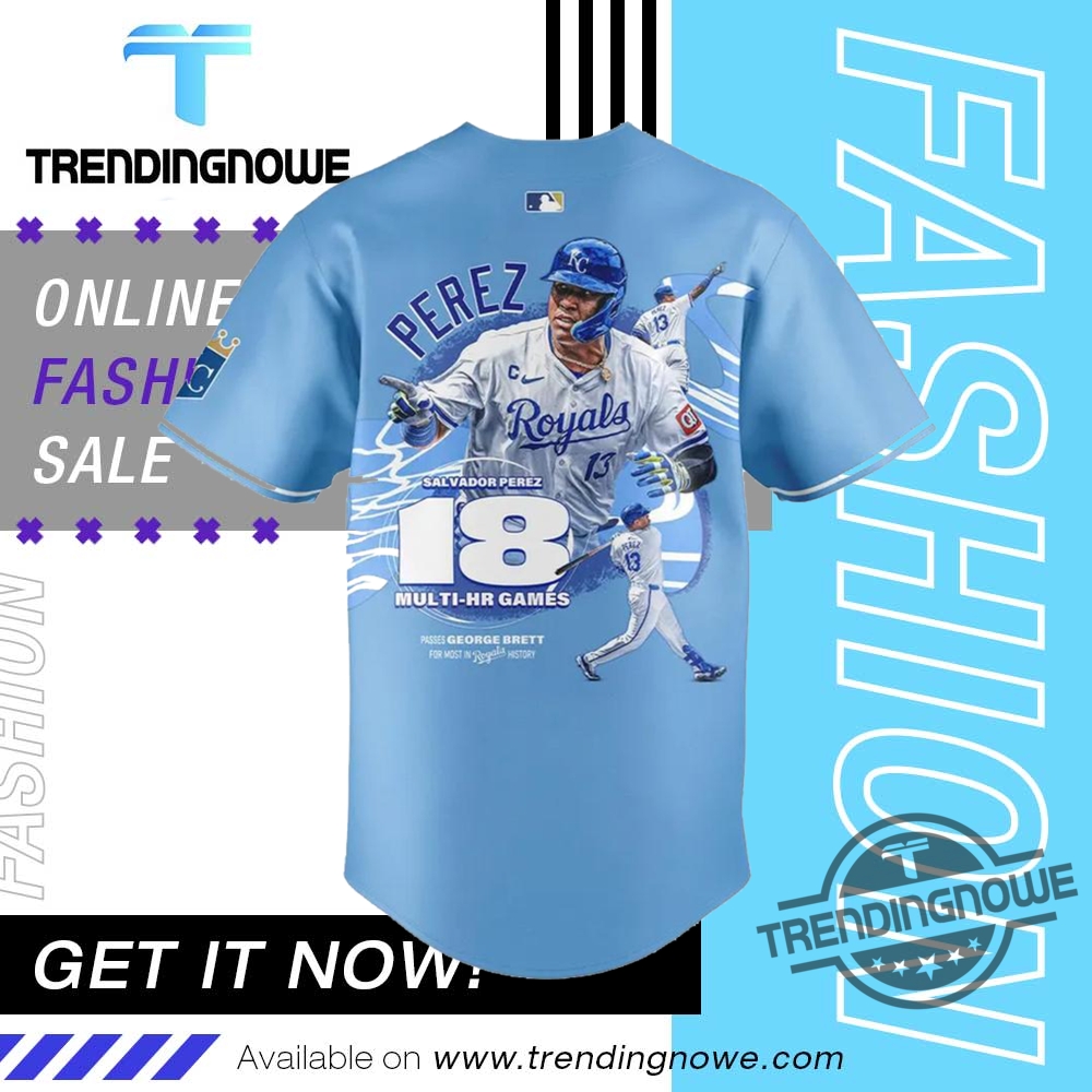 "2025 Jerseys: Sun Devils, Inter Miami, Star Wars, One Piece" 8 Kansas City Royals Salvador Perez Baseball Jersey