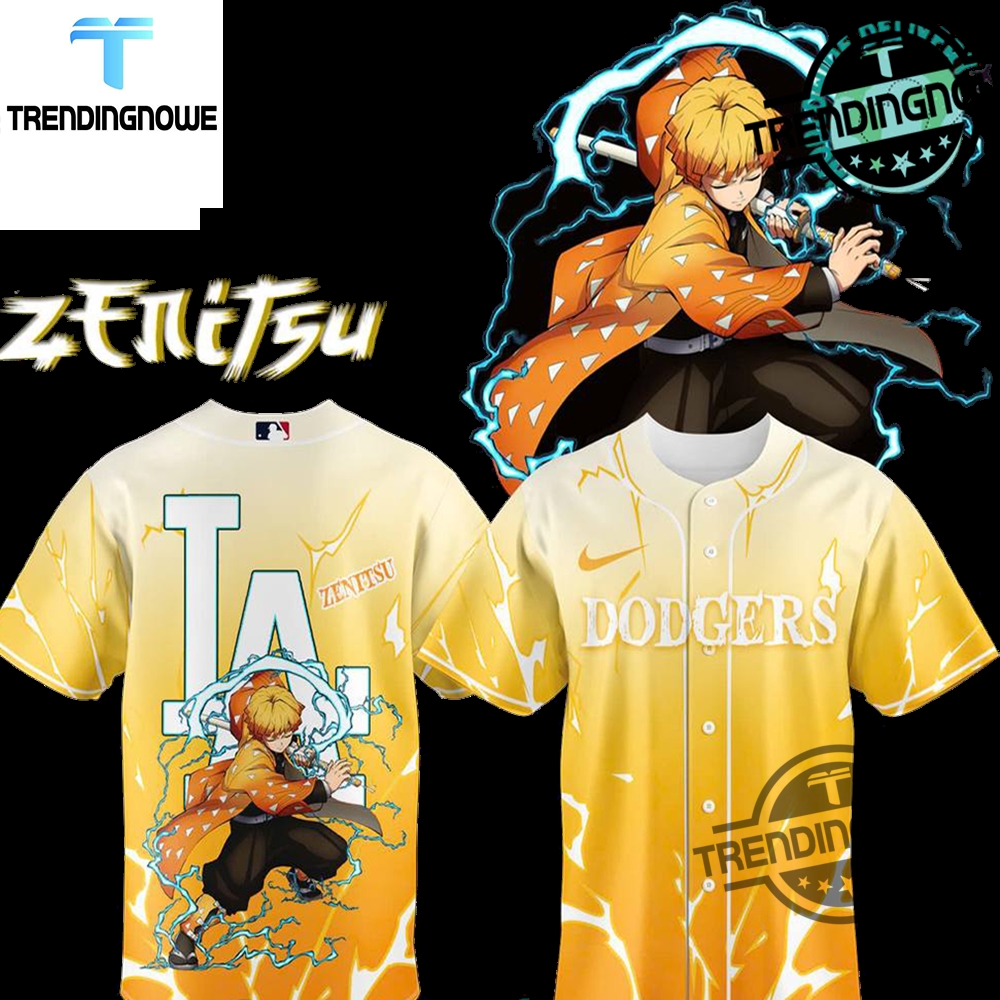 Los Angeles Dodgers Demon Slayer Agatsuma Zenitsu 2025 Jersey 5 Los Angeles Dodgers Demon Slayer Agatsuma Zenitsu 2025 Jersey