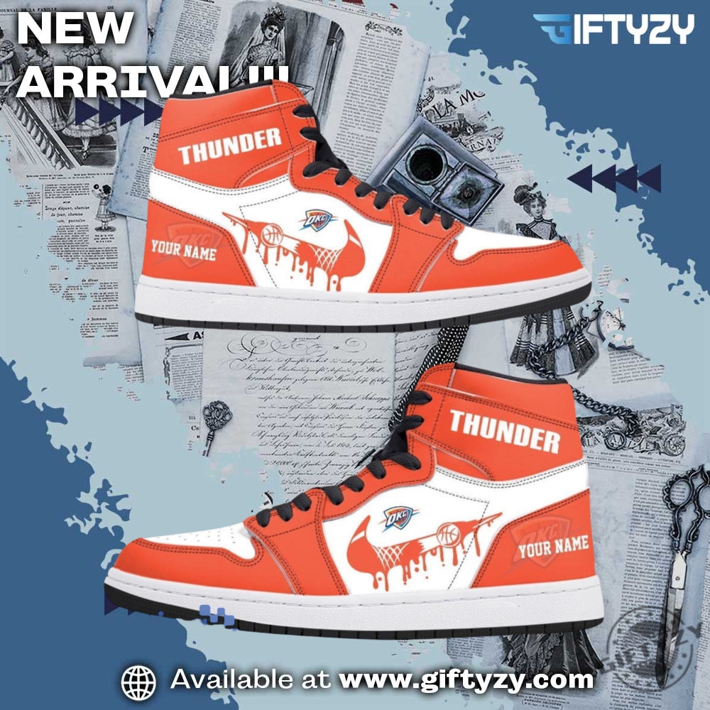 Nba Okc Oklahoma City Thunder Custom Name Air Jordan 1 Shoes Sport Hightop Sneakers 3 NBA OKC Oklahoma City Thunder Custom Name Air Jordan 1 Shoes Sport Hightop Sneakers
