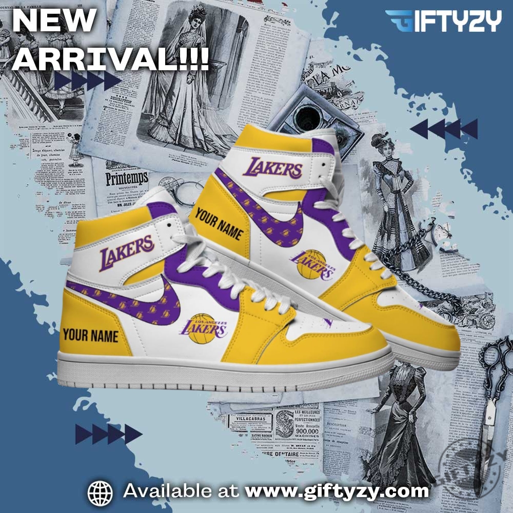 NBA Final 2025 Team Champions Shoes 19 Nba Los Angeles Lakers Personalized Name Air Jordan Hightop Shoes Best Gift For Fans
