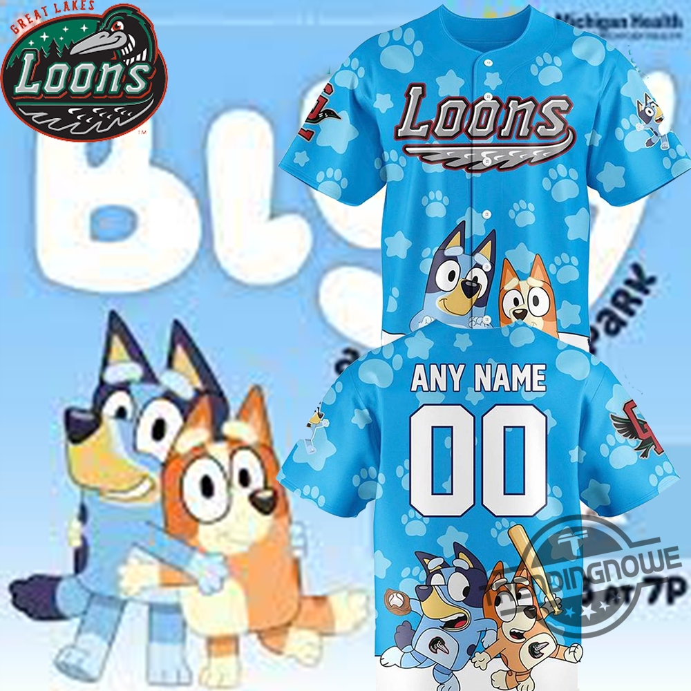"Top 5 Must-Have Shirts for Sports and Social Justice Fans" 16 Great Lakes Loons Bluey 2025 Baseball Jersey