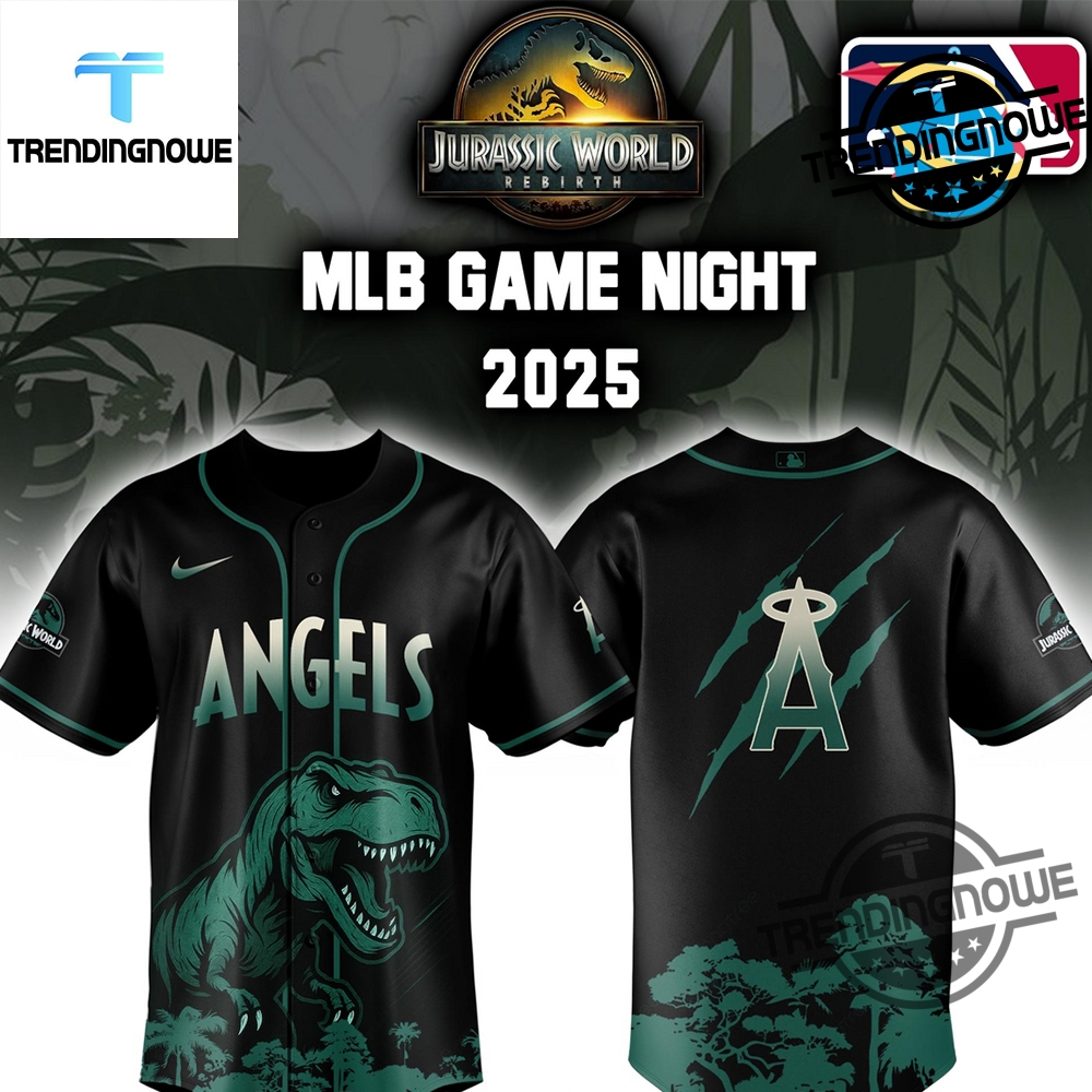 "Top 5 Jurassic World Rebirth 2025 Baseball Jerseys: MLB Edition" 6 Los Angeles Angels Jurassic World Rebirth 2025 Baseball Jersey
