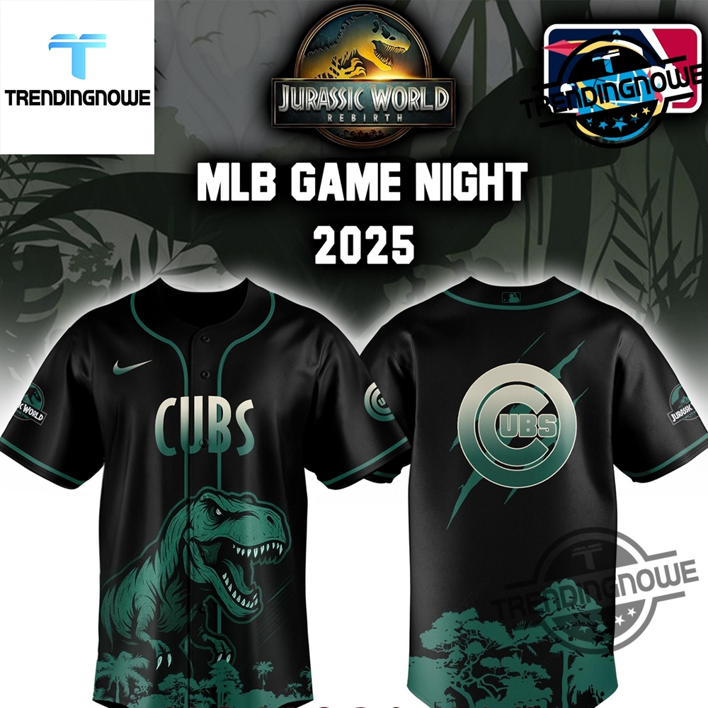"Top 5 Jurassic World Rebirth 2025 Baseball Jerseys: MLB Edition" 10 Chicago Cubs Jurassic World Rebirth 2025 Baseball Jersey