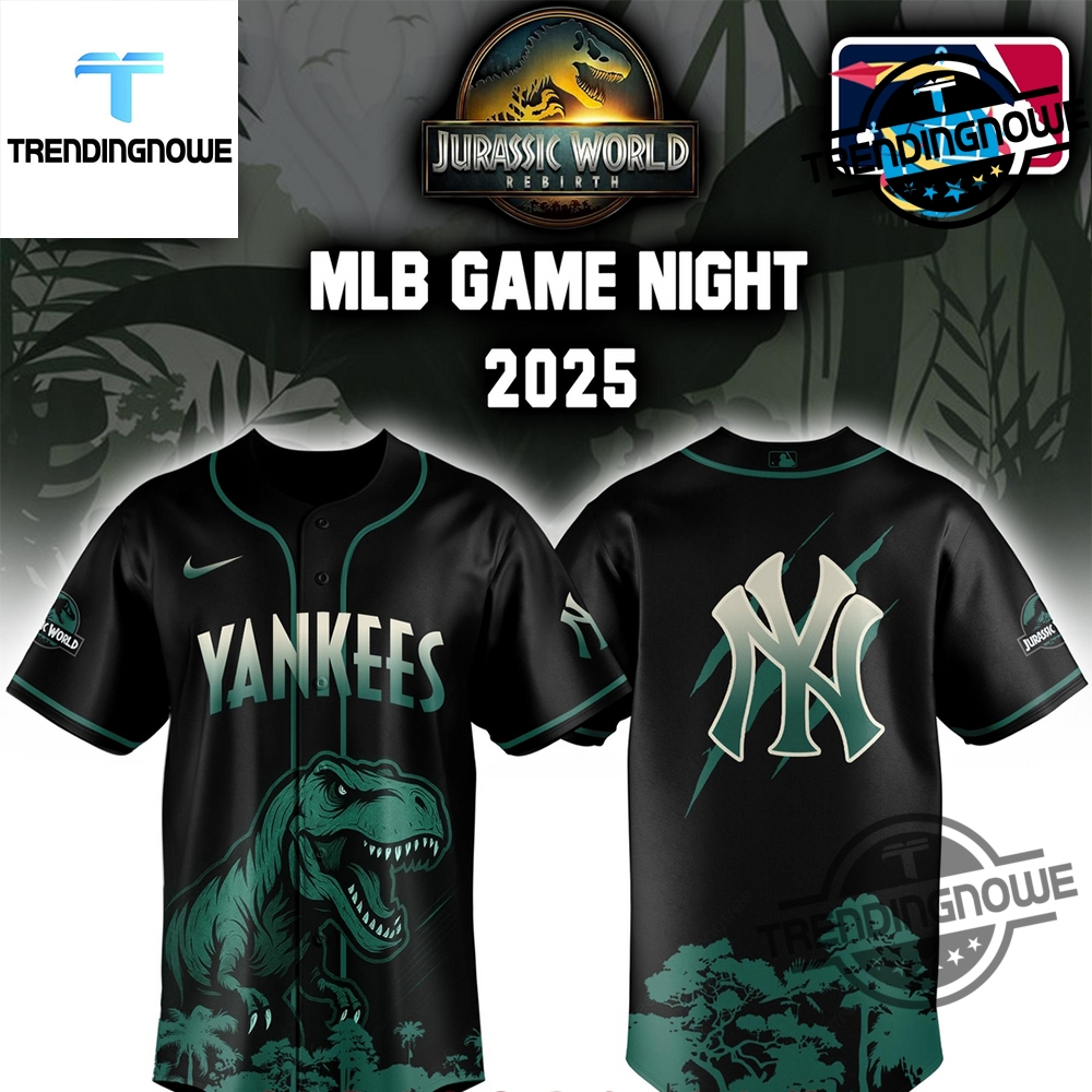 "Top 5 Jurassic World Rebirth 2025 Baseball Jerseys: MLB Edition" 11 New York Yankees Jurassic World Rebirth 2025 Baseball Jersey