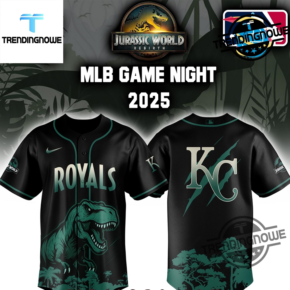 "Top 5 Jurassic World Rebirth 2025 Baseball Jerseys: MLB Edition" 13 Kansas City Royals Jurassic World Rebirth 2025 Baseball Jersey