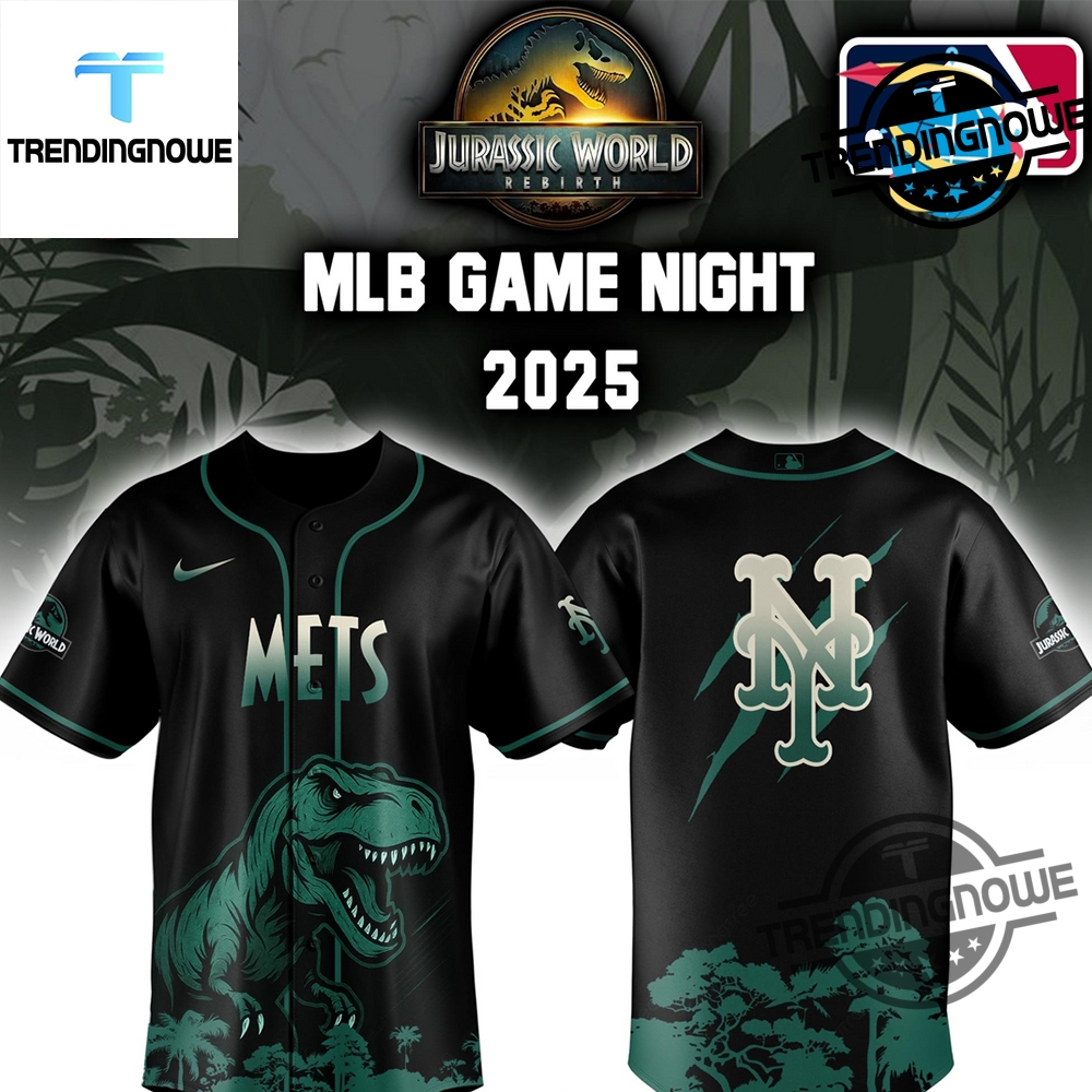 "Top 5 Jurassic World Rebirth 2025 Baseball Jerseys: MLB Edition" 16 New York Mets Jurassic World Rebirth 2025 Baseball Jersey
