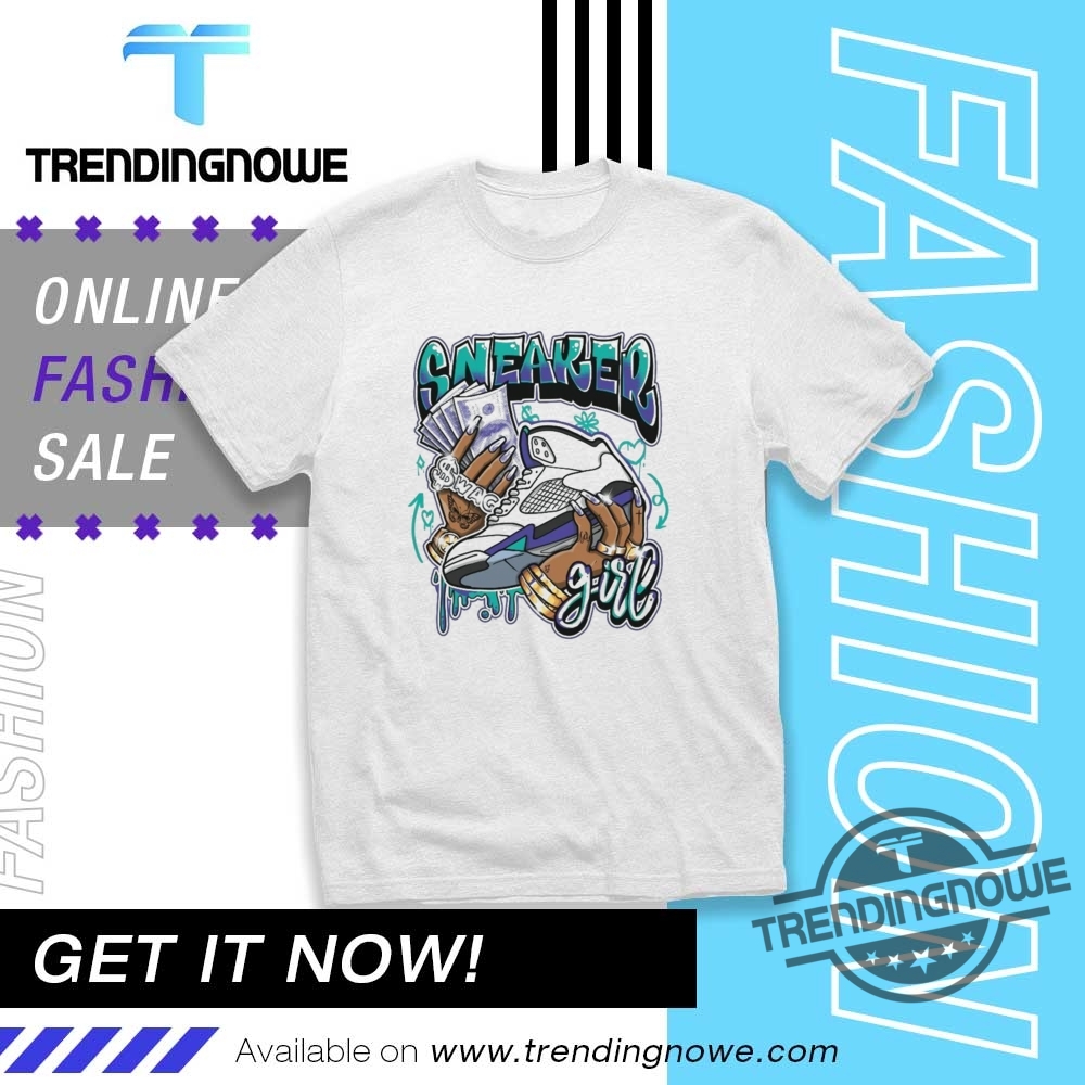 Jordan 5 Grape Sneaker Girl Shirt