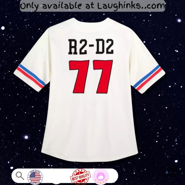 star wars r2 d2 77 baseball jersey shirt reprinted