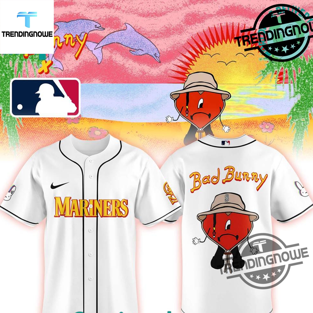 "Shop 2025 Bad Bunny Collab Jerseys: Brewers, Twins, Mets, Yankees, Phillies" 10 Seattle Mariners Bad Bunny Collab 2025 Baseball Jersey