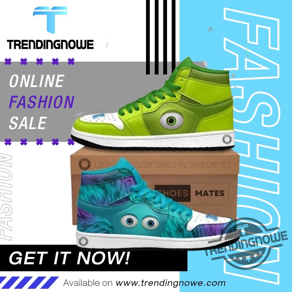 Disney Pixars Monsters Inc Mike Wazowski James Sullivan Air Jordan 1 Sneakers trendingnowe 1