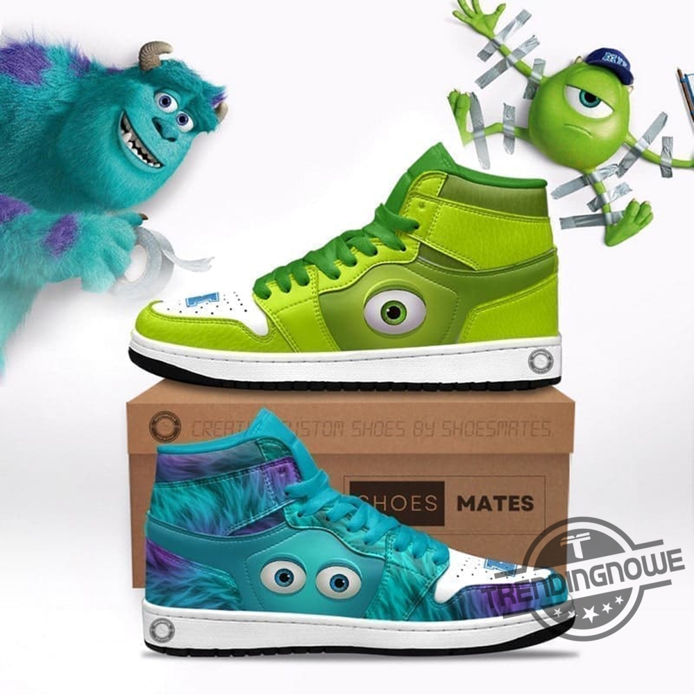 Disney Pixars Monsters Inc Mike Wazowski James Sullivan Air Jordan 1 Sneakers 6 Disney Pixars Monsters Inc Mike Wazowski James Sullivan Air Jordan 1 Sneakers