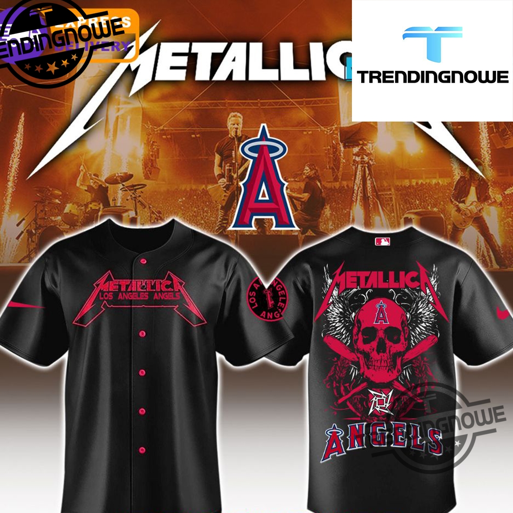 "2025 MLB Metallica Jerseys: Angels, Marlins, Brewers, Twins, Royals" 2 Los Angeles Angels Mlb Metallica 2025 Jersey
