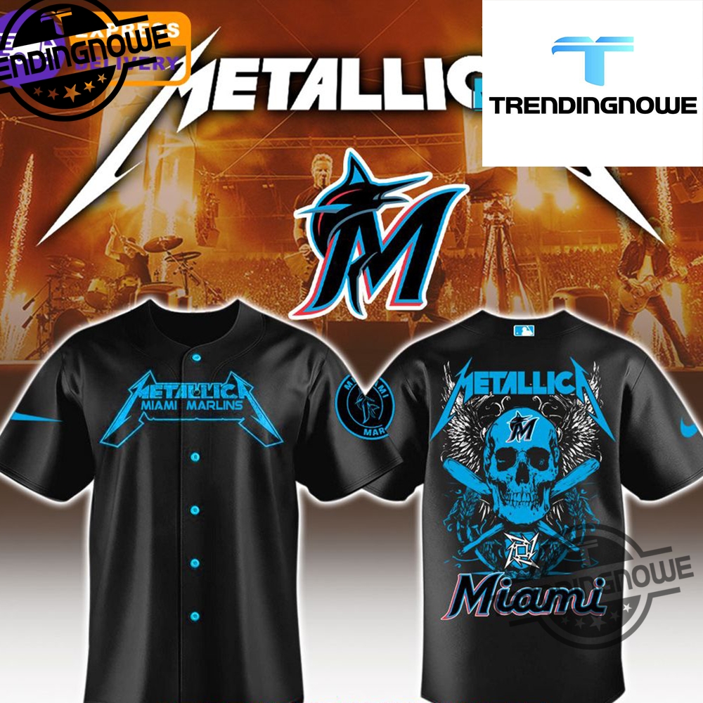 "2025 MLB Metallica Jerseys: Angels, Marlins, Brewers, Twins, Royals" 3 Miami Marlins Mlb Metallica 2025 Jersey