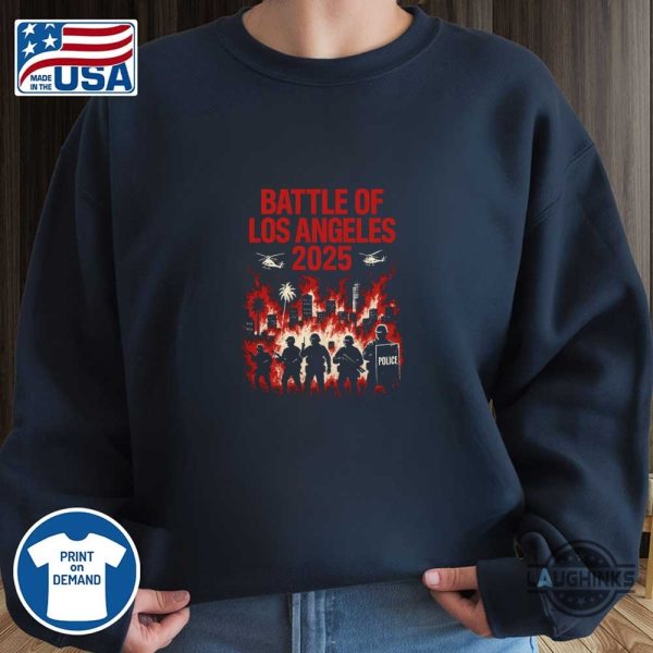 battle of los angeles 2025 protest shirt anti trump abolish ice political tee