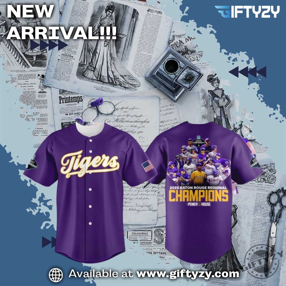 LSU national championship baseball 2025 shirt 11 Lsu Tigers Baton Rouge Regional Championship 2025 Baseball Jersey