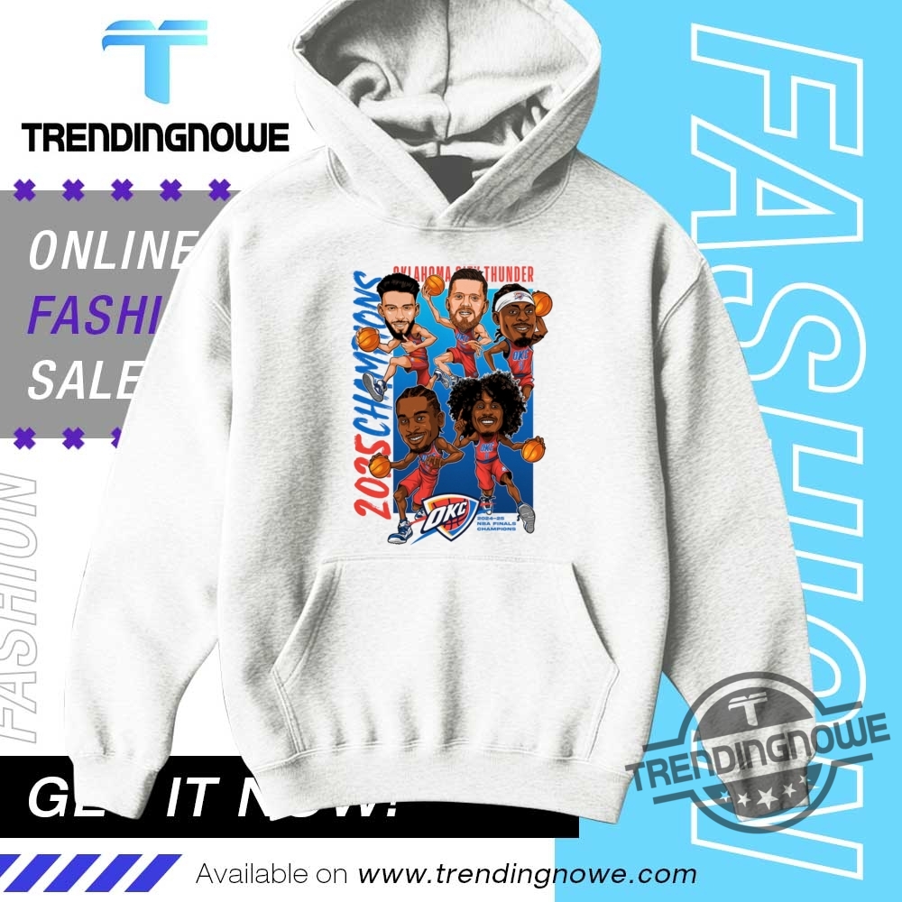 Oklahoma City Thunder 2025 Nba Finals Champions Cartoon Shirt 9 Oklahoma City Thunder 2025 NBA Finals Champions Cartoon Shirt