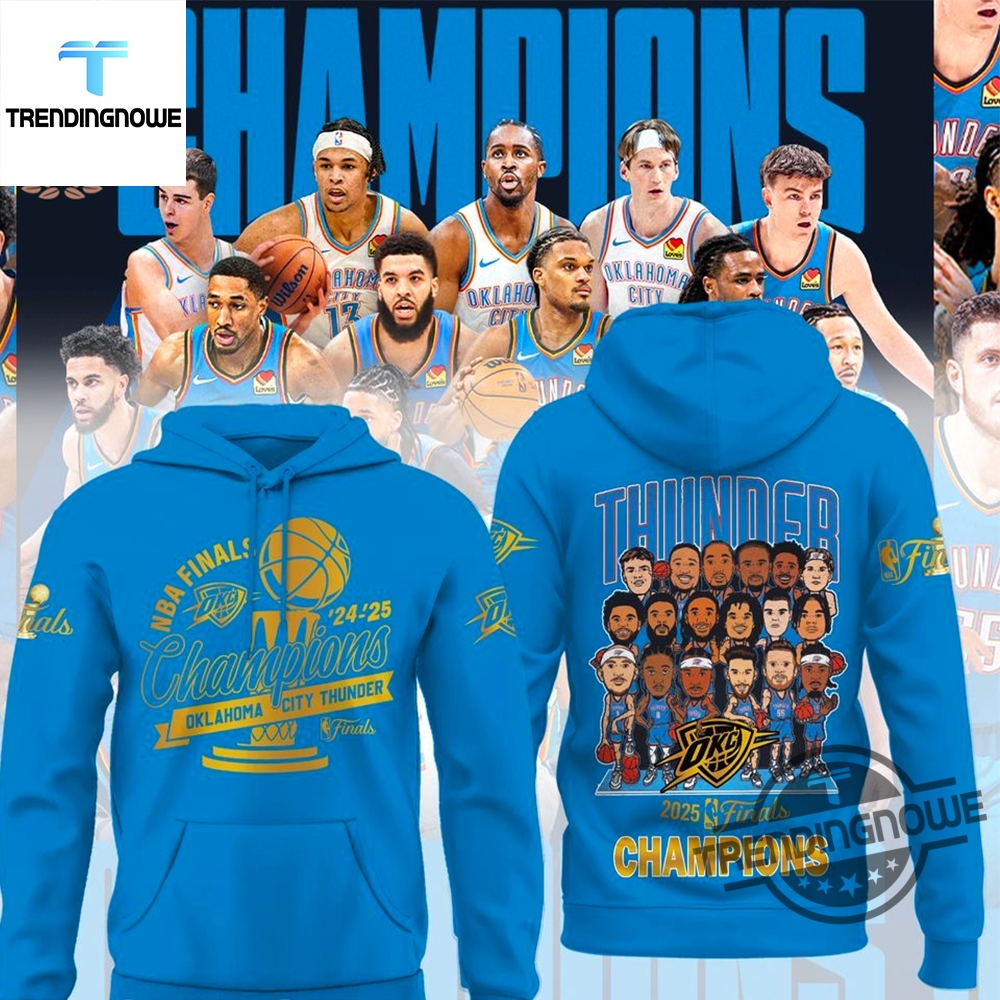 "Celebrate 2025 NBA Champions: Oklahoma City Thunder Apparel Collection" 5 Nba Finals 2025 Champions Oklahoma City Thunder Hoodie