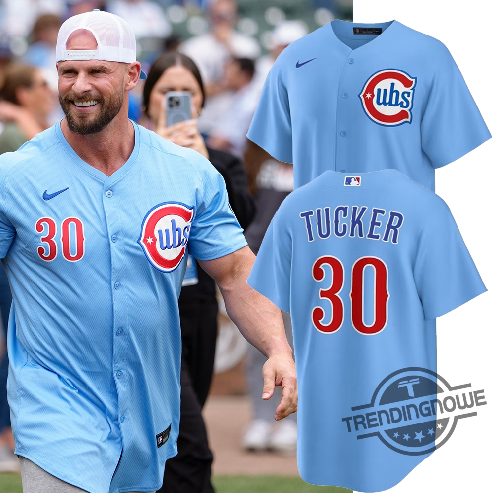 Joey Swoll Wearing Kyle Tucker Chicago Cubs 30 Replica Alt Jersey