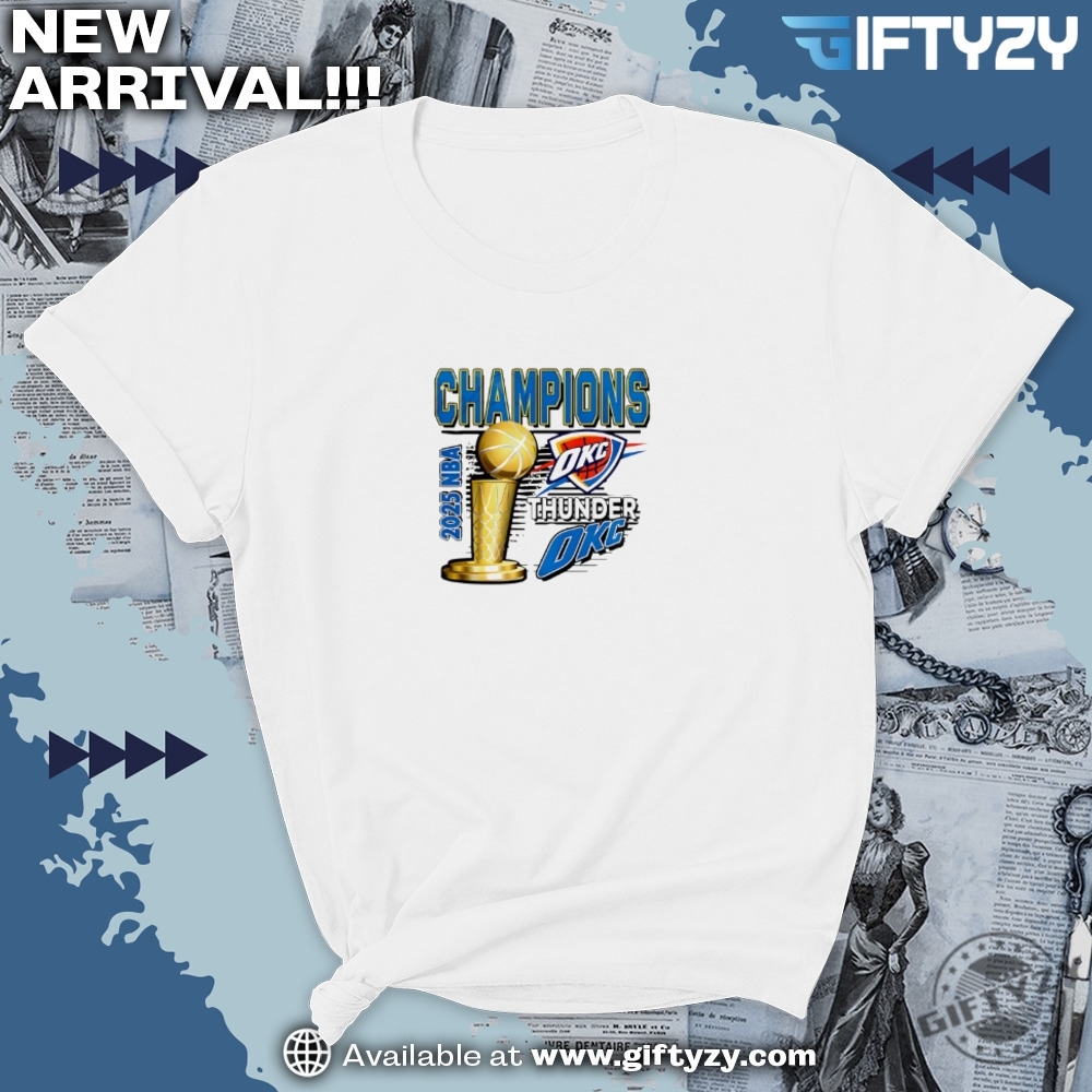 Nba Okc Thunder 2025 Champions Celebration Shirt 7 NBA OKC Thunder 2025 Champions Celebration shirt
